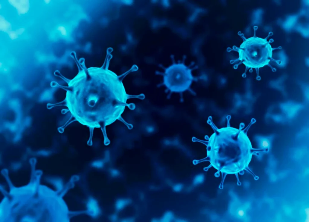 Imagen de unos virus como representación de la epidemiología.