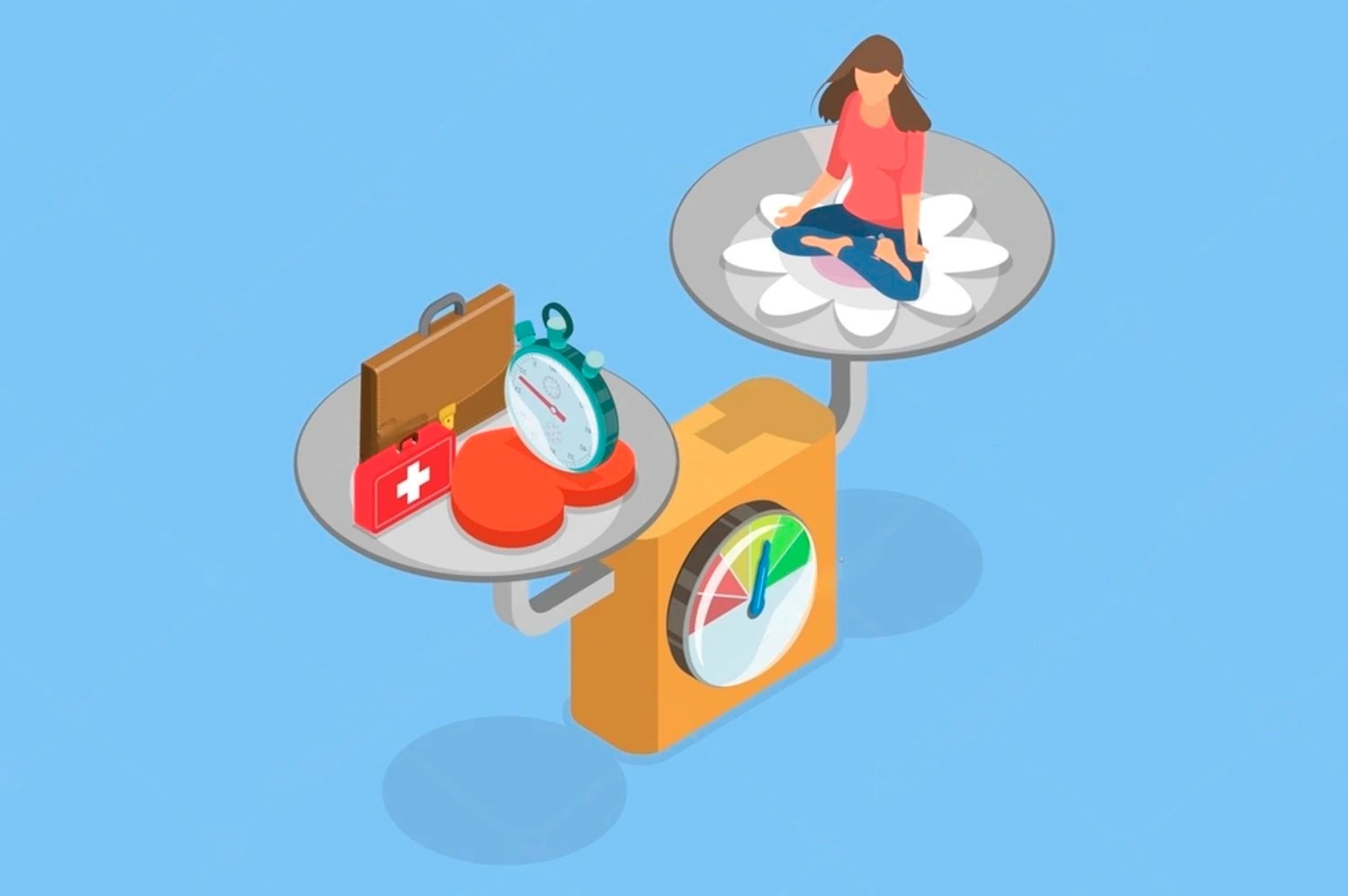 Ilustración del objetivo que se tiene tras la atención con un psiquiatra para adultos, el equilibrio en los diferentes ámbitos. Ilustración del objetivo que se tiene tras la atención con un psiquiatra para adultos, el equilibrio en los diferentes ámbitos.
