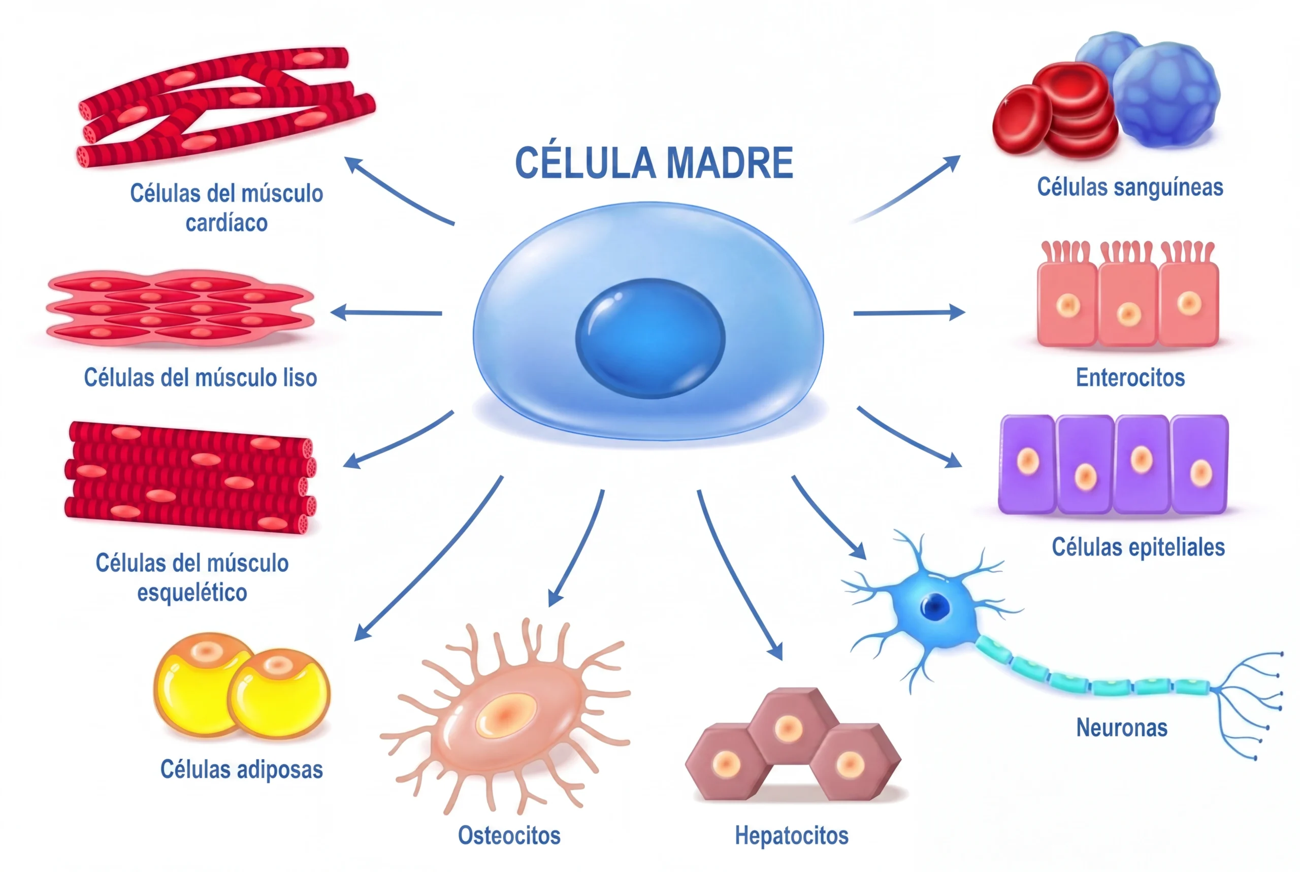 Ilustración de una célula madre, que es un eslabón de la medicina regenerativa para otros tipos de células. Ilustración de una célula madre, que es un eslabón de la medicina regenerativa para otros tipos de células.