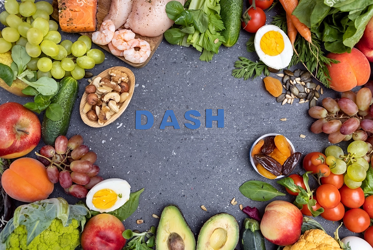 Componentes de la dieta DASH, que forman parte de las comidas saludables para diversas enfermedades crónicas. Componentes de la dieta DASH, que forman parte de las comidas saludables para diversas enfermedades crónicas.